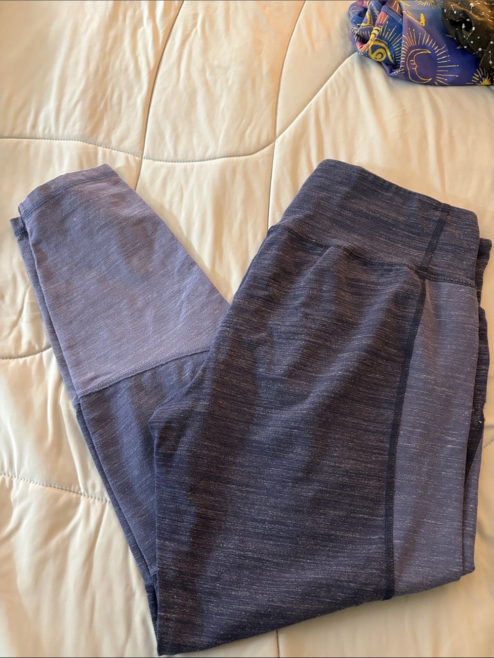 Womens Performance Leggings - Heathered Navy Blue